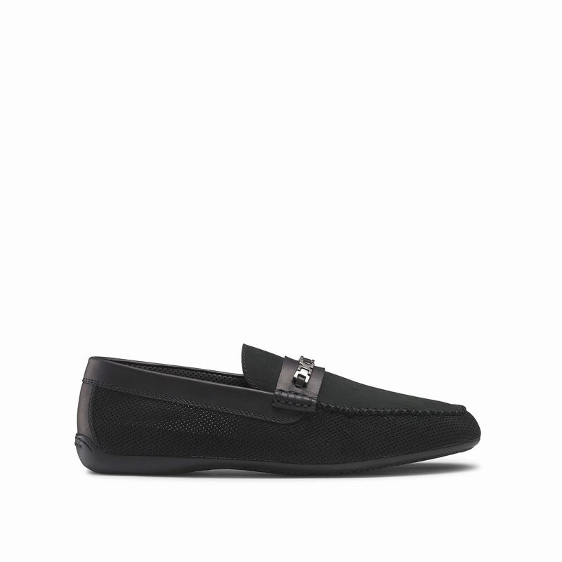 Russell & Bromley Crossover Mens Slip-On Loafers Black |ZYV944IG|